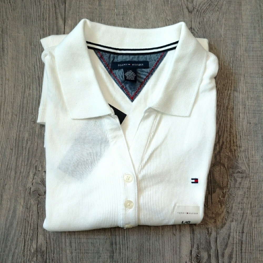 NWT Tommy Hilfiger 100% Cotton 3/4 Sleeve Polo - Picture 4 of 8